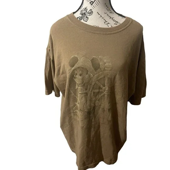 Vintage Disney 1998 Cruise Line Voyages Mickey T Shirt Men's Tan Size Large - Picture 16 of 16